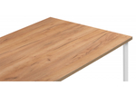 Стол деревянный Woodville Лиман 140 x 80 дуб крафт золотой, белый матовый, ножки белые