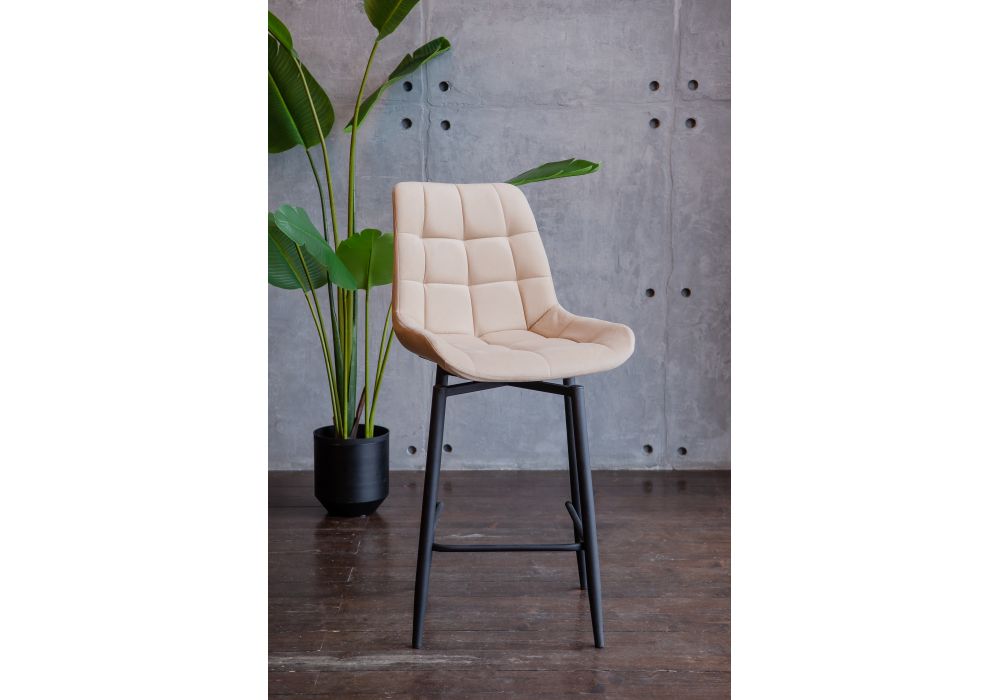 Полубарный стул Алст К крутящийся бежевый / черный