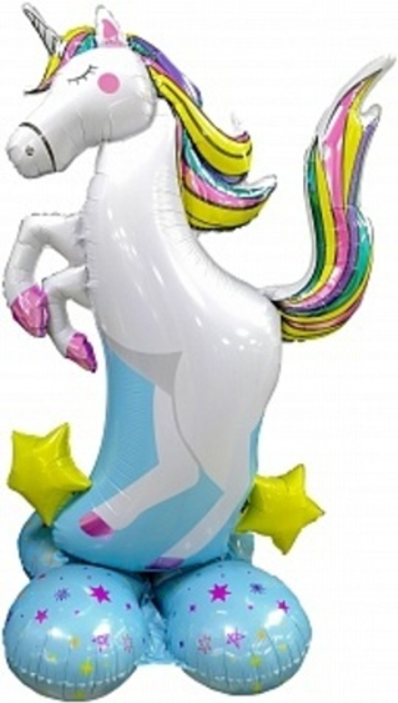 К Фигура на подставке Радужный единорог (50''/127 см)