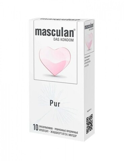 Классические презервативы с большим количеством смазки Masculan PUR (10 шт) (Цвет: прозрачный)