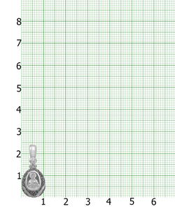 Ладанка из серебра/Чернение/С подвижным ухом/Со вставкой из прозрачного фианита/Матрона