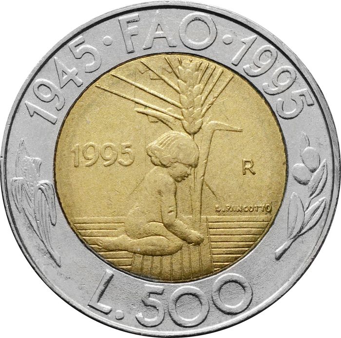 500 лир 1995 Сан-Марино, ФАО
