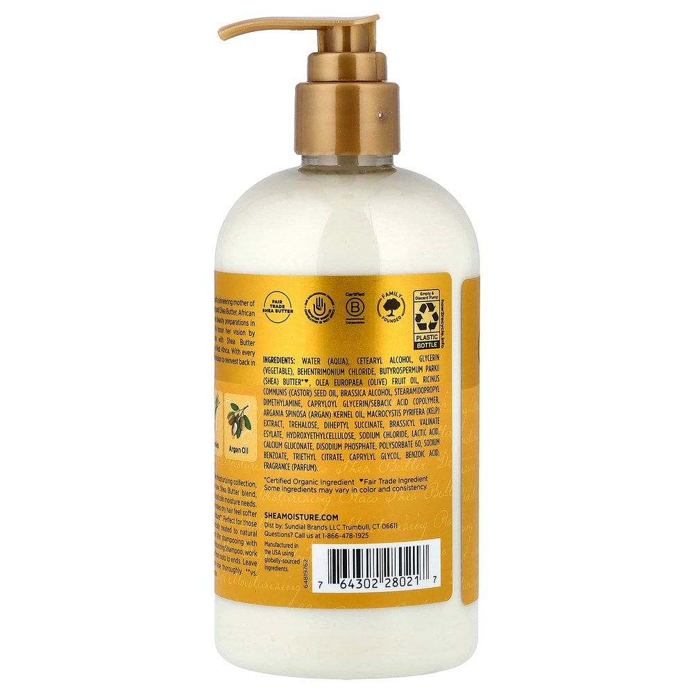 SheaMoisture, необработанное масло ши, глубоко увлажняющий кондиционер, для вьющихся и кудрявых волос, 384 мл (13 жидк. унций)