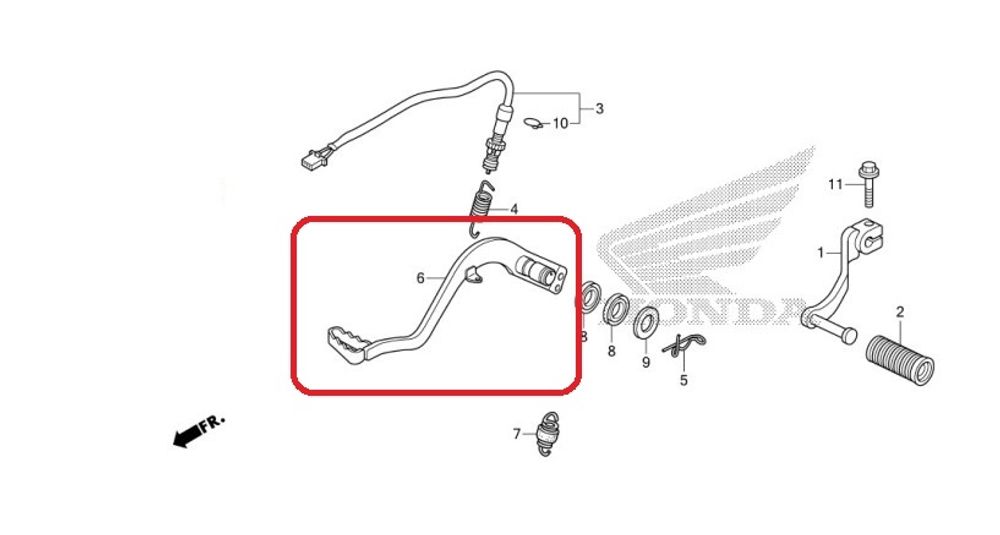 46500-KZZ-900 (46500-KZZ-305). PEDAL COMP., BRAKE. Honda CRF250L-M-Rally (2012-2020)