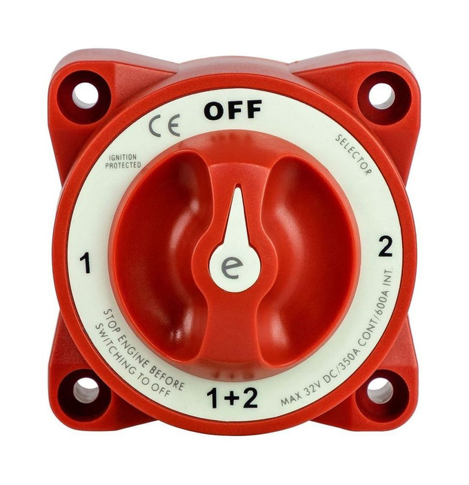 Выключатель массы "OFF-1-BOTH-2" (2 АКБ), 300 А, Marine Rocket