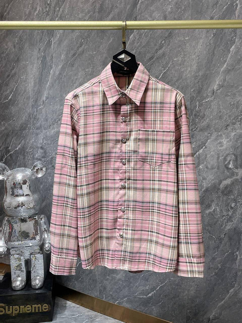 Розовая клетчатая рубашка Chrome Hearts