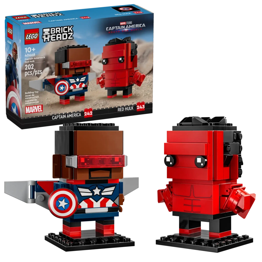Конструктор LEGO BrickHeadz 40668 Капитан Америка и Красный Халк