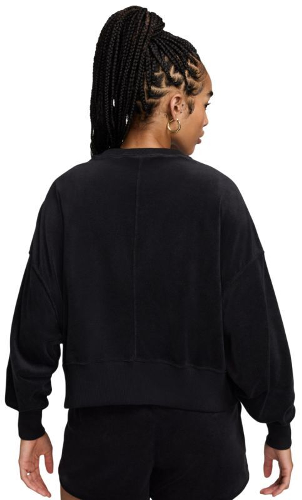 Женская Кофта теннисная Nike Court Heritage Oversized Crew-Neck Graphic Tennis - черный