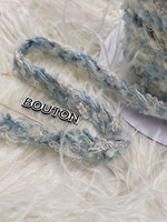 Тесьма плетеная голубая с серебром пушистая