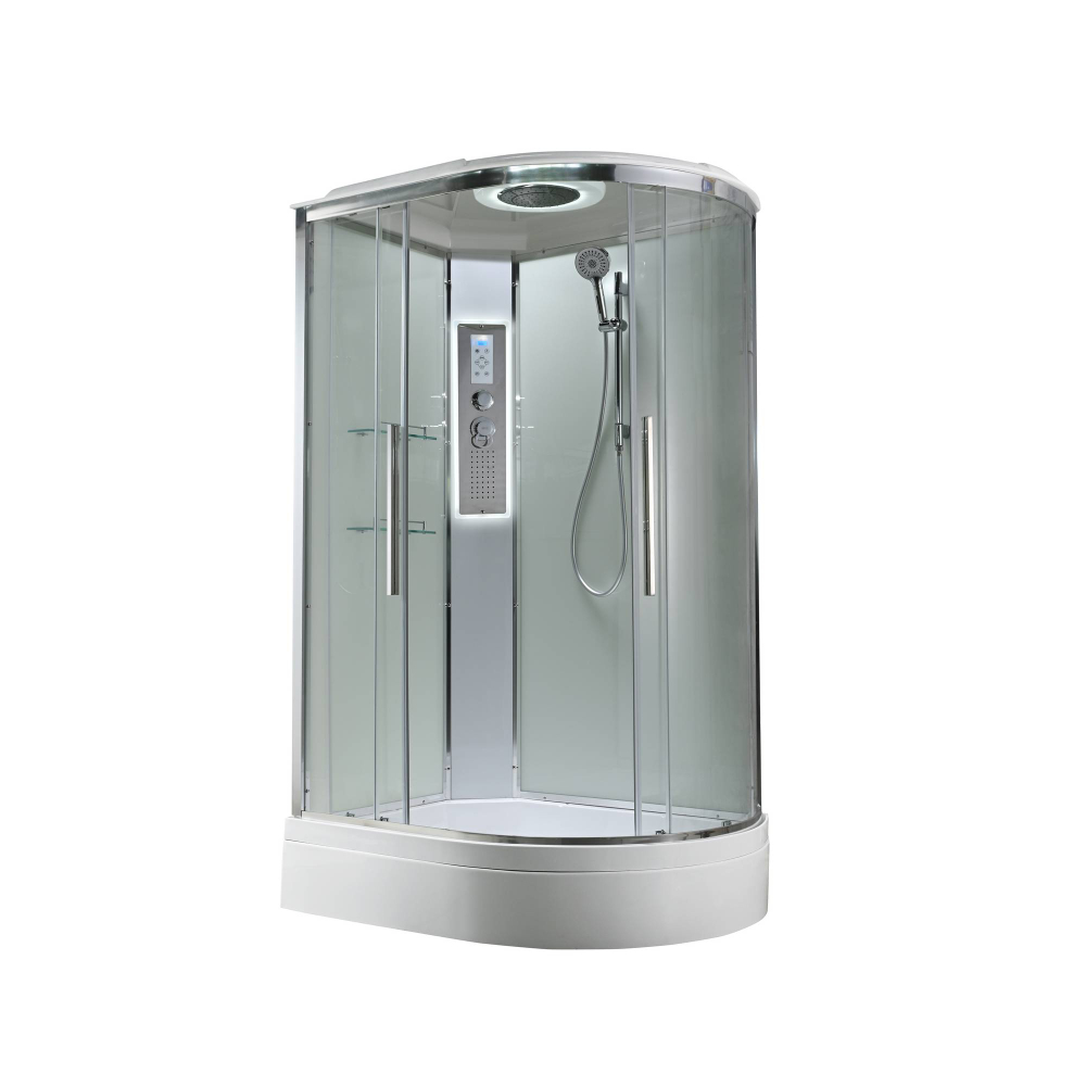 Душевая кабина AvaCan (АваКан) EM3912LLEDT со средним подоном, с ГМ, с электрикой и LED освещением, 120х90х220