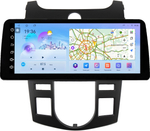 Магнитола для KIA Cerato 2 2008-2013 (климат, рамка черная) - FarCar монитор 12.3" 2K QLED на Android 14, TS10, CarPlay, 4G SIM-слот