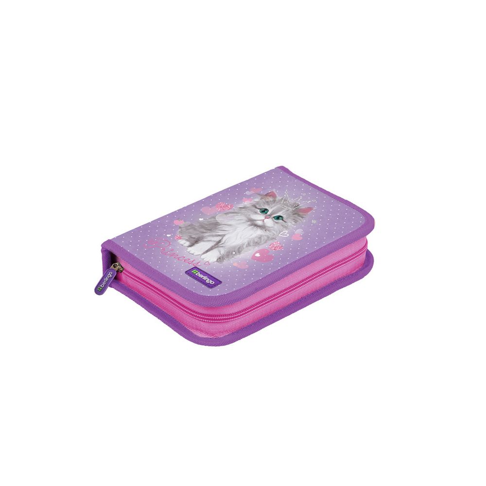 Пенал 1 отделение 200х140х40 Berlingo Royal kitty, 2 откидные планки, ткань