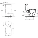 Напольный пристенный унитаз  Ideal Standard CONNECT AquaBlade E039701 с бачком ARC E785601