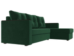 Диван угловой Атланта без стола правый угол, Зеленый, Велюр, 117036
