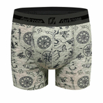 Светло-серые мужские трусы-боксеры с принтом в виде карты (Размер: XL) (Цвет: светло-серый)