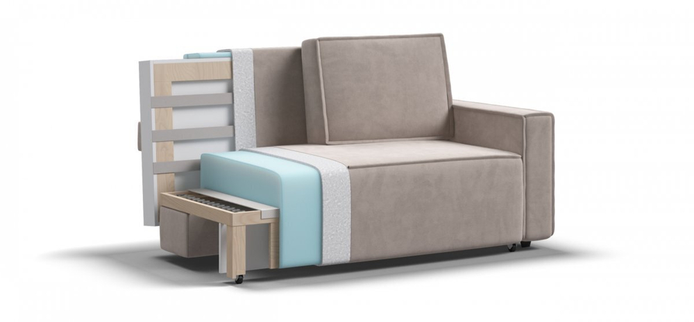 Диван Норд двухместный Велюр Монолит латте