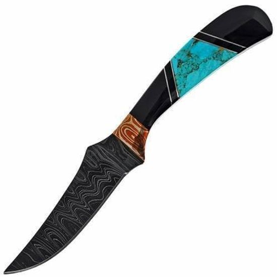 Туристический нож Santa Fe SF/MSDAMFIXARCAN с клинком из стали Damascus Alabama, рукоять Corian