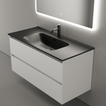 Тумба подвесная под раковину Sancos Cento, белый глянец 990х450х500