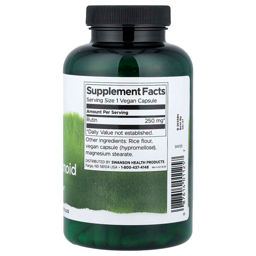 Swanson, рутин, натуральный биофлавоноид, 250 мг, 250 веганских капсул