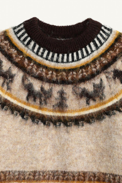 ZARA СВИТЕР С ПРИНТОМ, ХАКИ