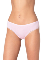 Трусики-бразилиана с узким кружевом по вырезам (Размер: S) (Цвет: розовый)