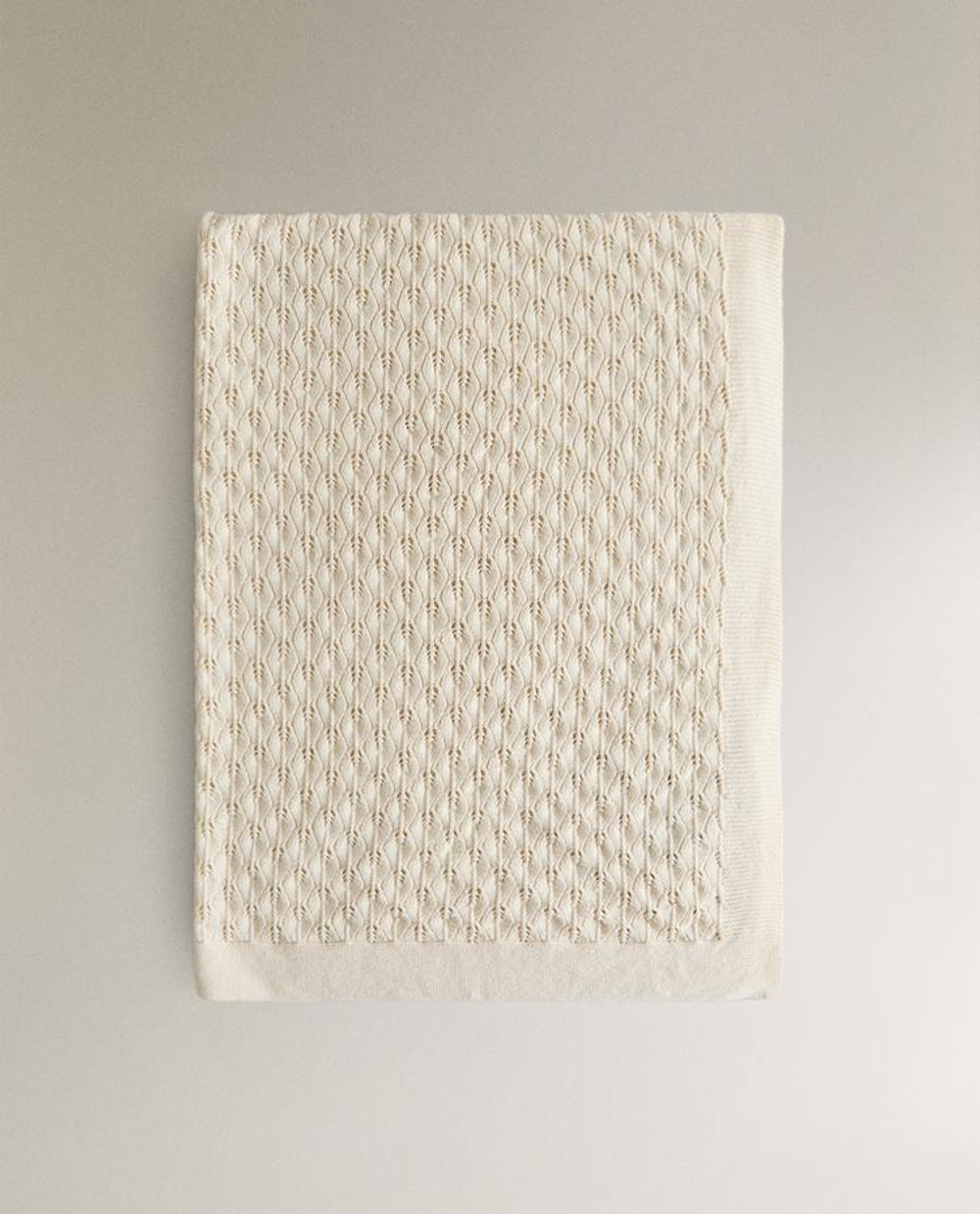 ZARA HOME ДЕТСКИЙ ПЛЕД С УЗОРОМ, ЭКРЮ