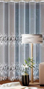 Занавеска "Ф. 214610", цвет белый, на шторной ленте, Польша.