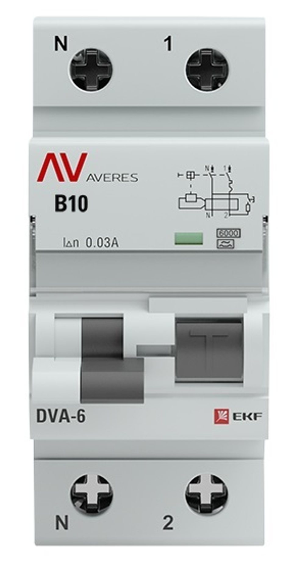 Автомат дифференциальный EKF rcbo6-1pn-10B-30-a-av