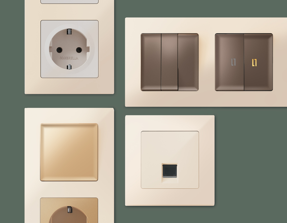 AF220303 Рамка ALFA Techno (Бежевый глянец) 3-ая