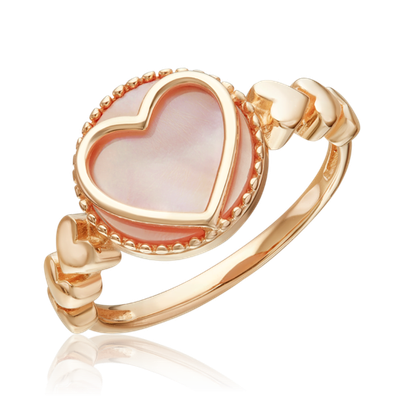 Кольцо «Первая любовь» из красного золота с перламутром