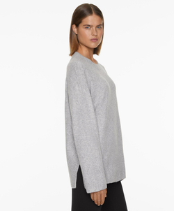 Oysho Свитер из трикотажа, серый меланж