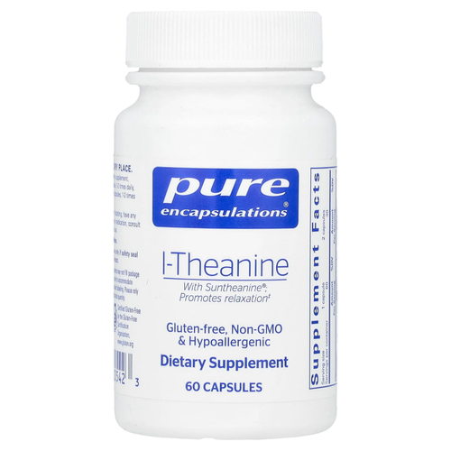 Pure Encapsulations, L-теанин, 60 капсул (200 мг в 1 капсуле)