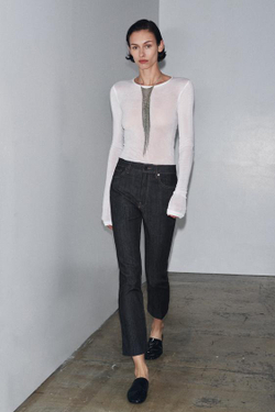 ZARA ДЖИНСЫ BOOTCUT СО СРЕДНЕЙ ПОСАДКОЙ — ZW COLLECTION, СИНИЙ