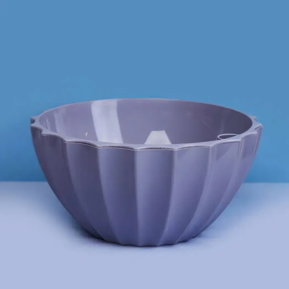 Кашпо для цветов пластиковое 3,4л d-25см «Ракушка» серый шёлк