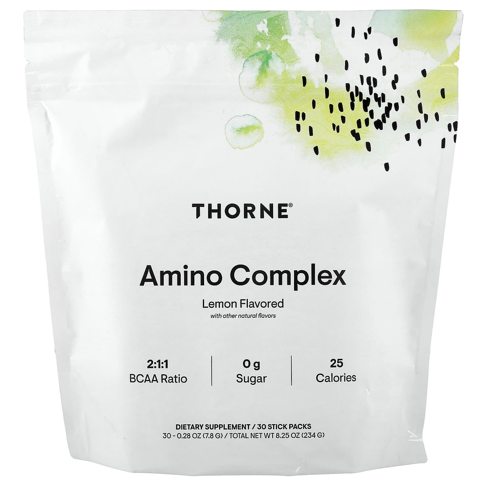Thorne, аминокислотный комплекс, со вкусом лимона, 30 пакетиков по 7,8 г (0,28 унции)