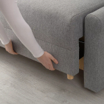 3-местный диван-кровать - IKEA DÅNHULT/DANHULT,  78x96x220см, серый, ДАНХУЛЬТ ИКЕА