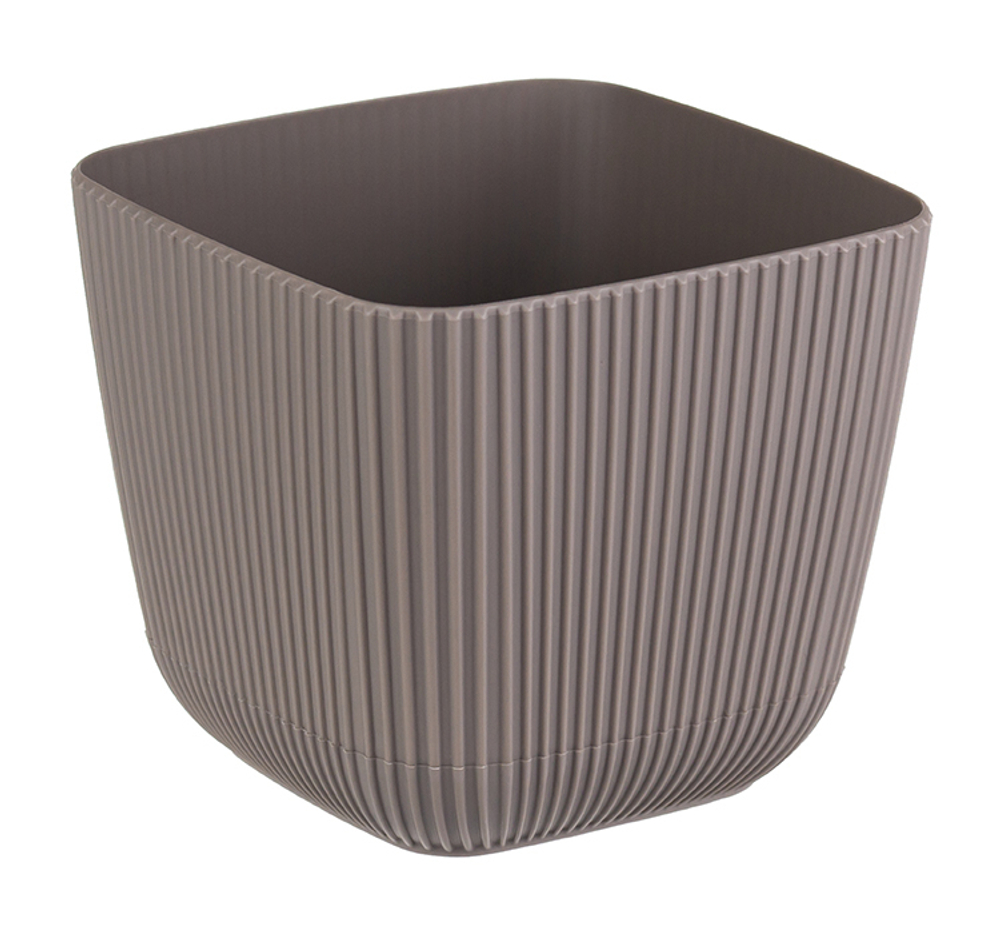 Кашпо ПИКАНТО квадратное 110мм*110мм 0,65 л с пристегнутым поддоном