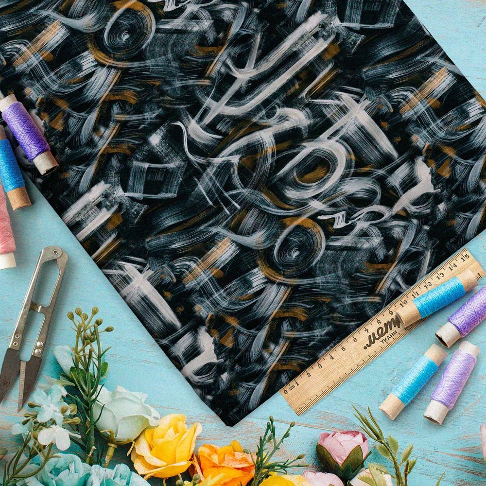 Ткань премиум шелк искусственный Армани призрачные оттенки воспоминаний