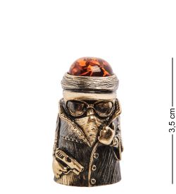 AM-2990 Наперсток «Гангстер» (латунь, янтарь)