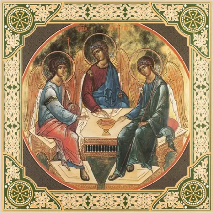 Икона "Святая Троица (Рублев)", рама 28х28, в коробке
