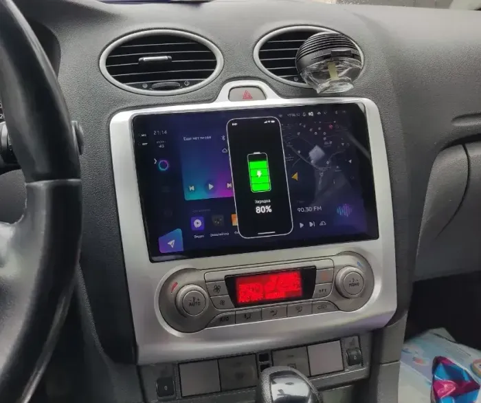 Магнитола для Ford Focus 2 2004-2011 (климат) - Redpower 85136S PRO/PROmax ТОП звук, 2K QLED, Android 14, Быстрейшая, CarPlay, 4G SIM-слот