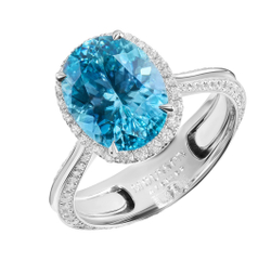 Кольцо с цирконом и бриллиантами, R0070-44/2