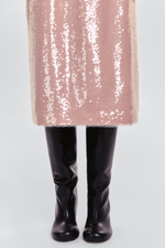 Юбка прямая с пайетками на шифоне