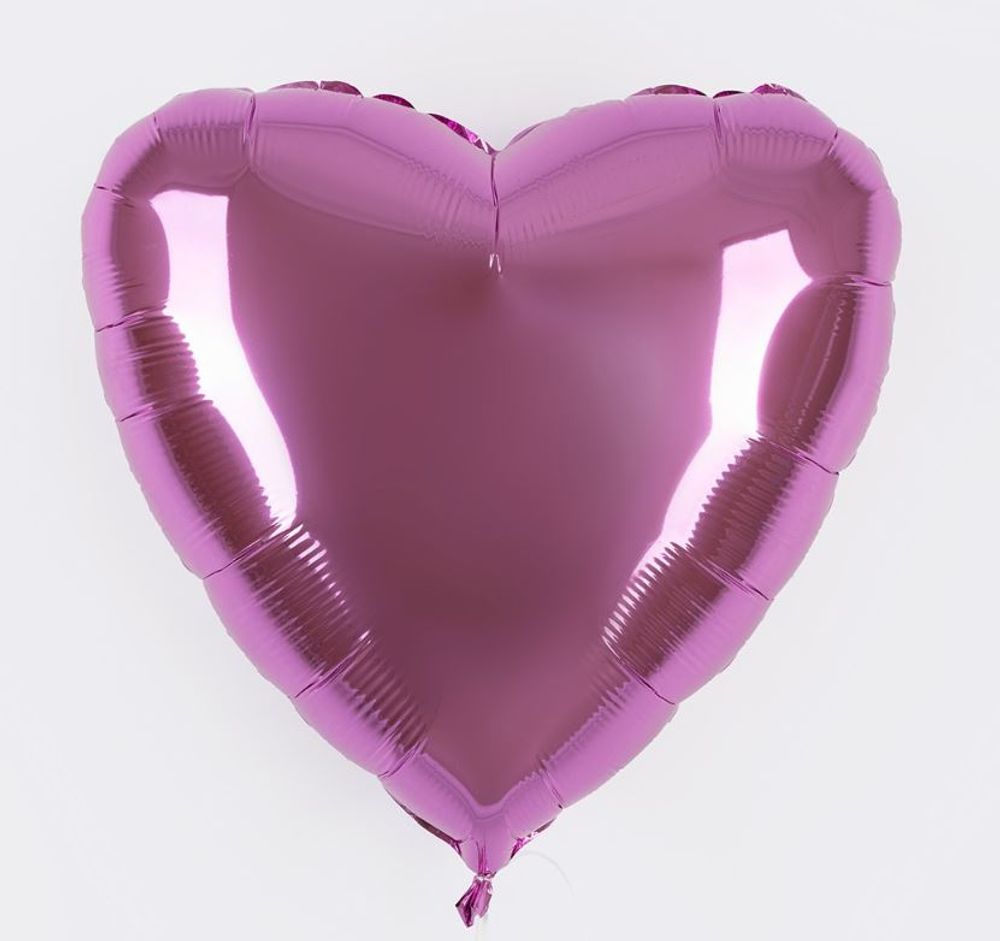 F Шар Сердце 18''/46 см, светло розовый Металлик Pink (БГ-15)  Изображение2