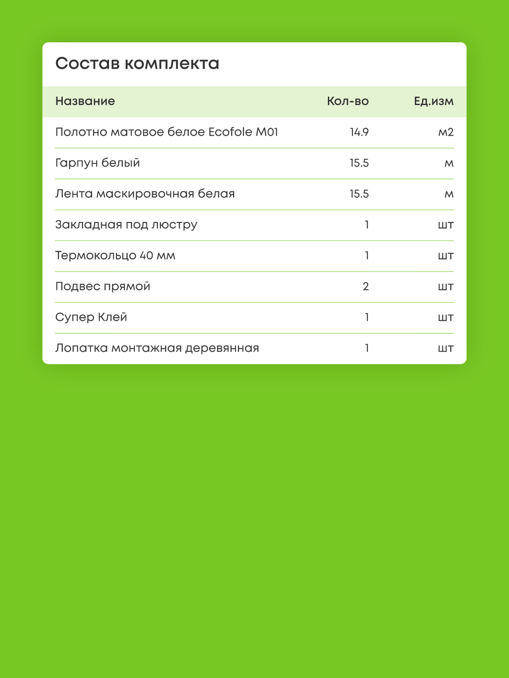 Матовый натяжной потолок 14.9 м2