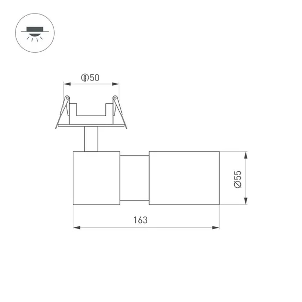 Светильник LGD-ARTEMIS-BUILT-FLAP-R55-12W Warm3000 (WH, 8-80 deg, 230V) (Arlight, IP20 Металл, 5 лет) 051797
