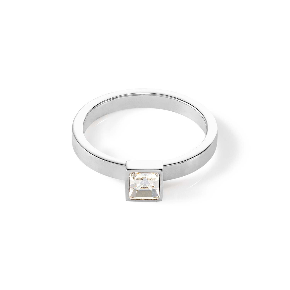 Кольцо Coeur de Lion Crystal-Silver 17.2 мм 0501/40-1817 54 цвет прозрачный, серебряный