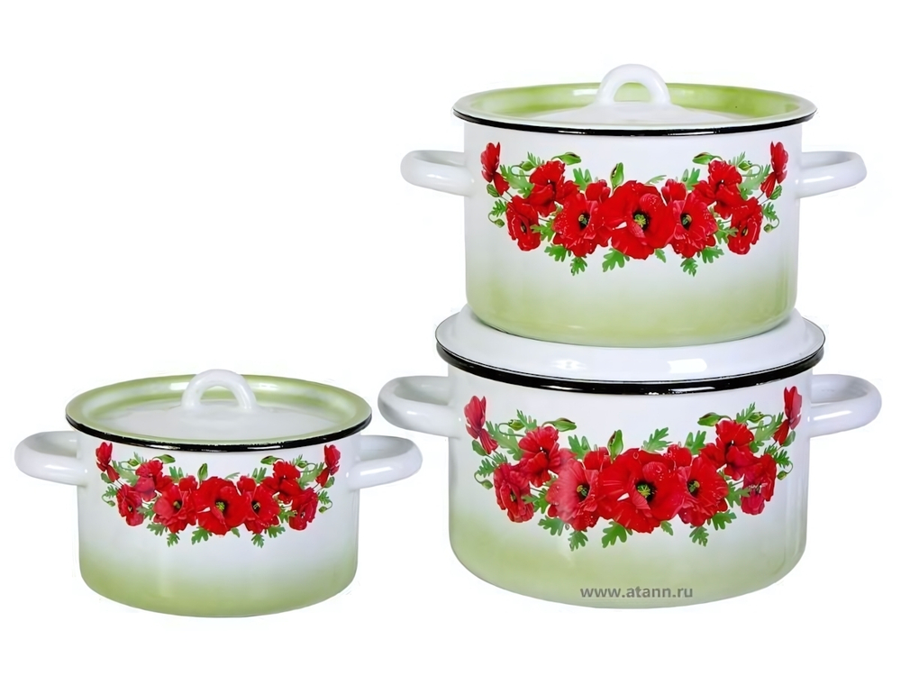 Набор кастрюль "Восточный мак"