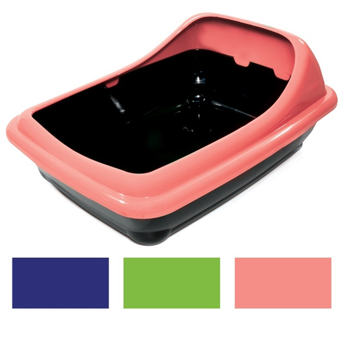 Туалет для кошек прямоугольный с ассиметричным бортом "Волна", 455*350*200мм