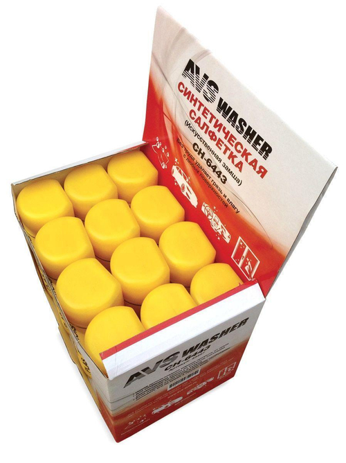 Салфетка - замша AVS в тубе большая желтая 64 х 43 см Ст.